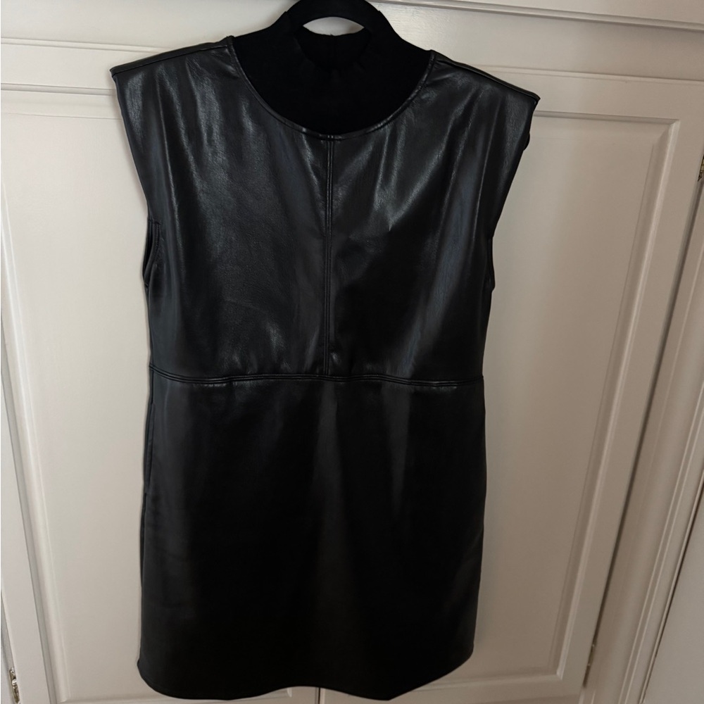 Melissa Nepton Black Faux Leather Lydie Dress (small)